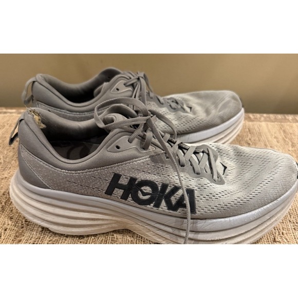 Hoka One One Bondi 8 Men\'s Sharkskin/Harbor Mist Running Shoes Sneakers Size 11D main image 9